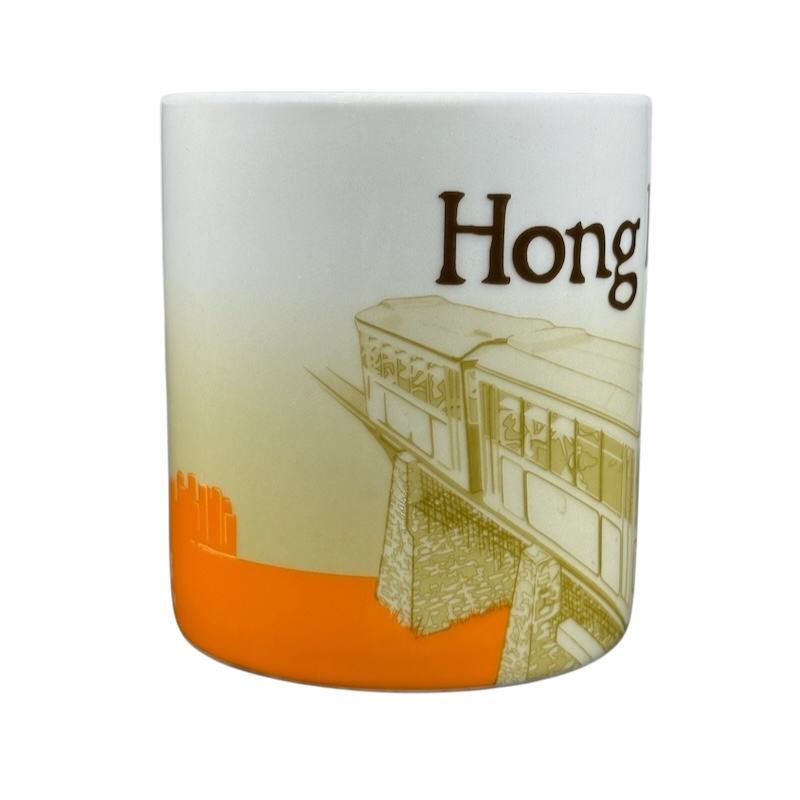 Global Icon Collector Series Hong Kong Starbucks mug featuring a design of the city's iconic tram.