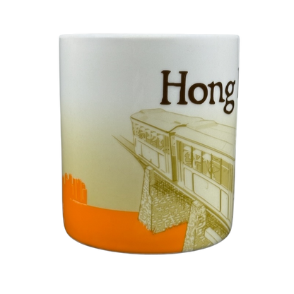 Global Icon Collector Series Hong Kong Starbucks mug featuring a design of the city's iconic tram.