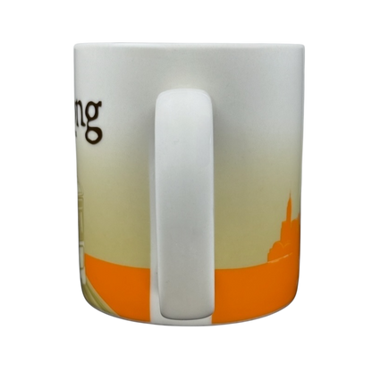 Global Icon Collector Series Hong Kong Starbucks mug with vibrant design and unique handle