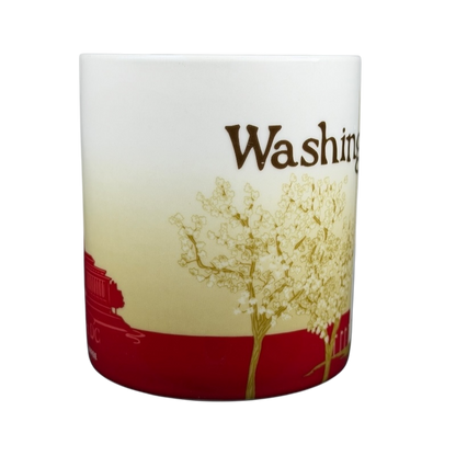 Global Icon Collector Series Washington DC Starbucks mug with iconic landmarks and cherry blossoms design