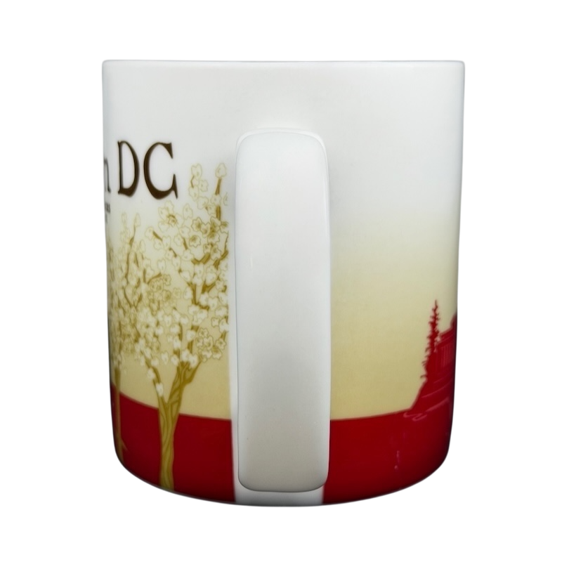Global Icon Collector Series Washington DC Starbucks mug featuring iconic landmarks and cherry blossoms