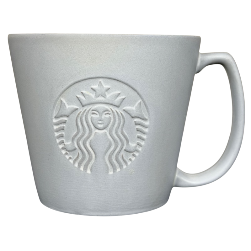 Grande Matte Gray Siren Collectible Mug Starbucks with embossed logo for coffee enthusiasts