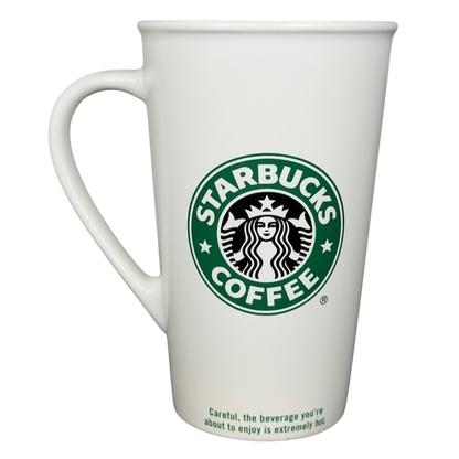 Starbucks grande siren vintage mug featuring iconic logo and warning label for hot beverages