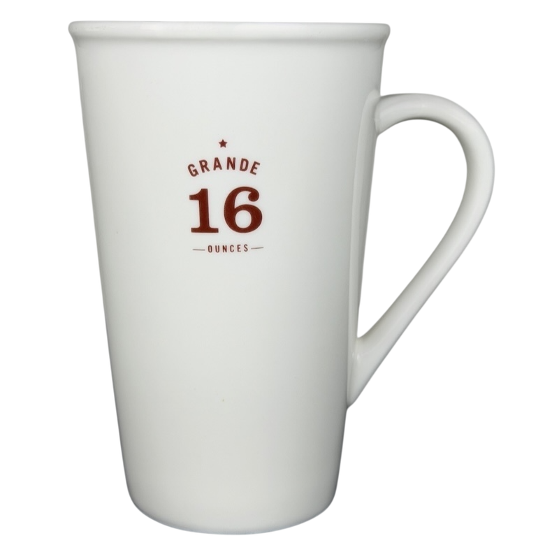 Starbucks grande vintage mug featuring a clean white design with a bold 16 ounces marking