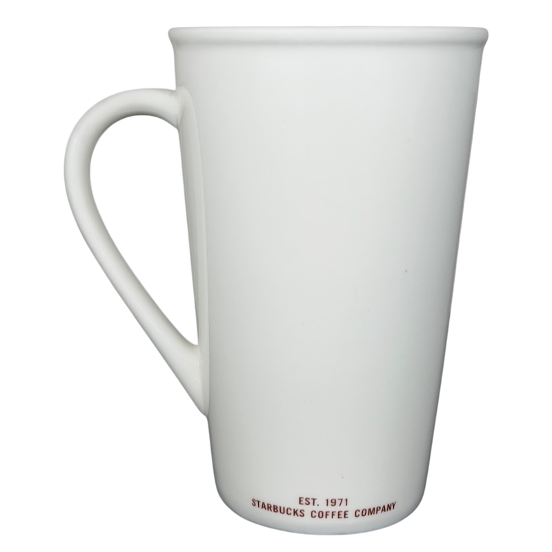 Starbucks grande vintage mug in white with established 1971 logo and curved handle