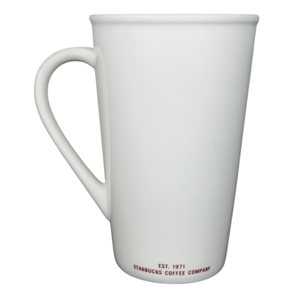 Starbucks grande vintage mug in white with established 1971 logo and curved handle