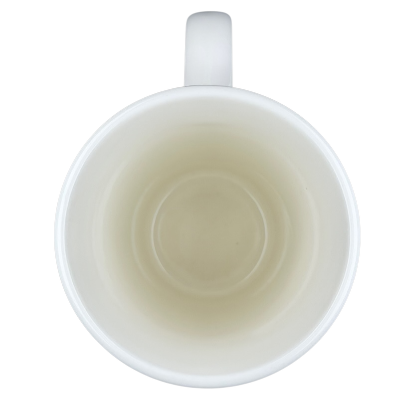 Inside view of a Starbucks grande vintage mug showing a smooth ceramic finish