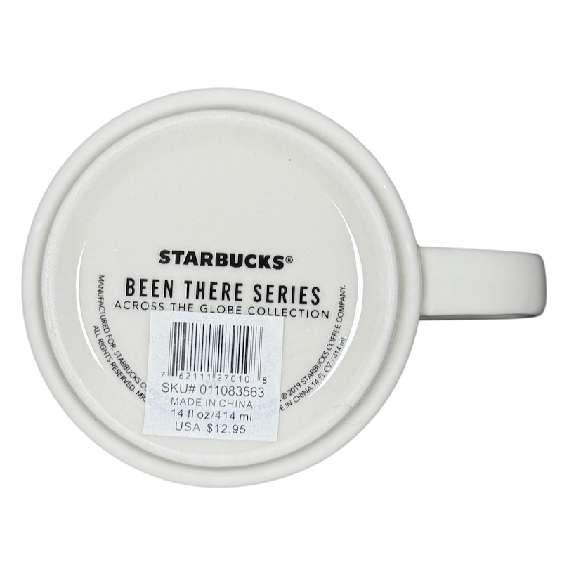 Bottom view of Starbucks Hawaii Been There mug showing label and SKU details
