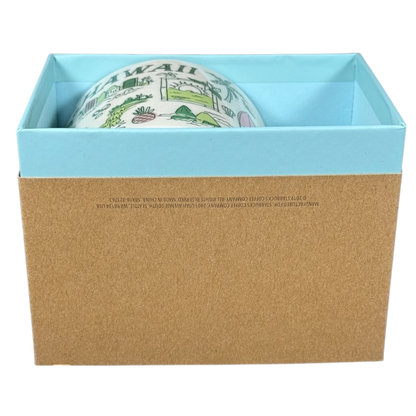 Starbucks Hawaii Been There mug partially visible inside blue and brown gift box