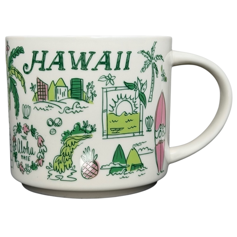Starbucks Hawaii Been There mug featuring tropical designs and aloha theme elements