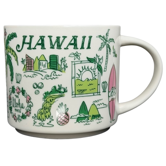 Starbucks Hawaii Been There mug featuring tropical designs and aloha theme elements