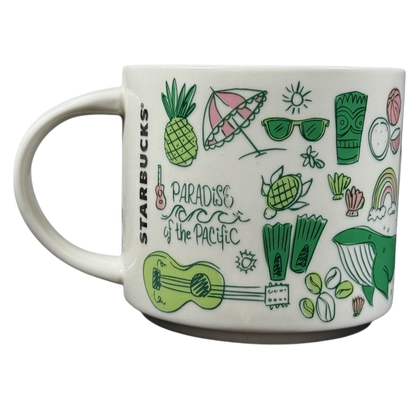 Starbucks Hawaii Been There mug with colorful tropical and island-themed illustrations