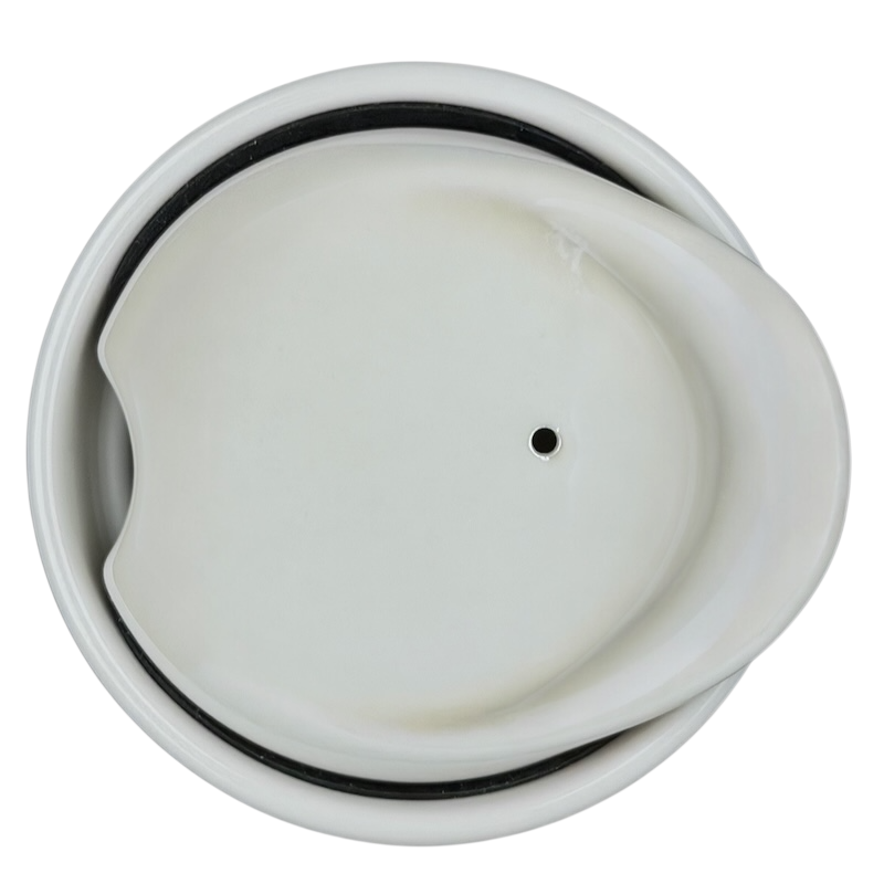 Top view of the Starbucks Hawaii siren tumbler lid featuring a drink opening and silicone seal