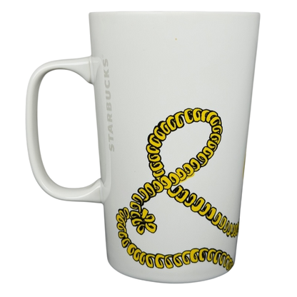 Starbucks Hello Telephone collectible mug featuring a unique yellow design on a white background
