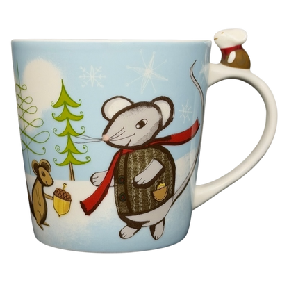 Starbucks Huxley the Mouse mug featuring a cheerful mouse in a scarf with a festive design