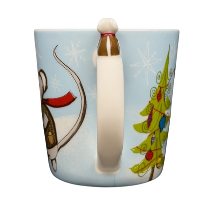 Starbucks Huxley the Mouse mug featuring festive designs with a cute mouse and Christmas tree
