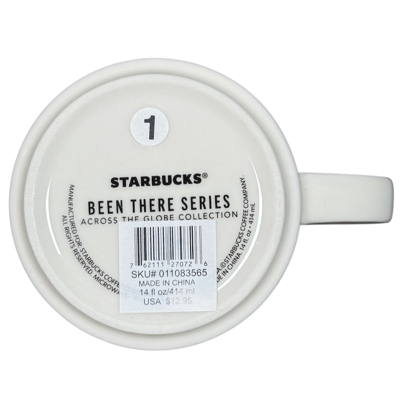 Bottom view of Illinois Starbucks Been There mug from the Been There Series with product details label