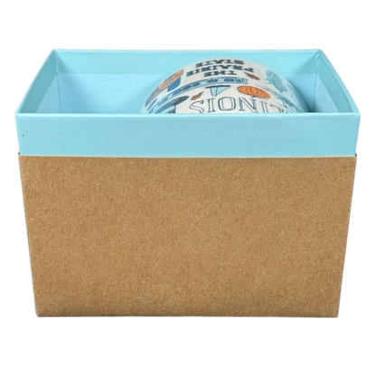 Illinois Starbucks Been There mug partially visible inside a blue and brown gift box