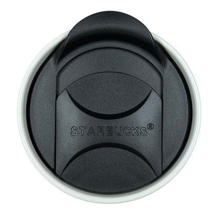 Black lid of Las Vegas 777 Tumbler Starbucks with easy sip feature for on-the-go use