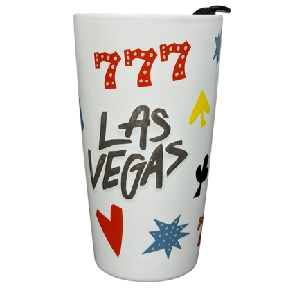 Las Vegas 777 Tumbler Starbucks featuring colorful icons and a festive design