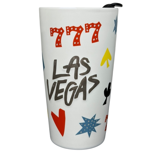 Las Vegas 777 Tumbler Starbucks featuring colorful icons and a festive design