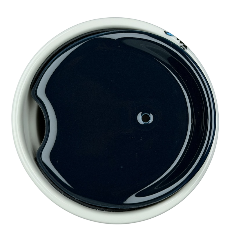 Top view of a Starbucks Las Vegas collectible tumbler with a black sipping lid