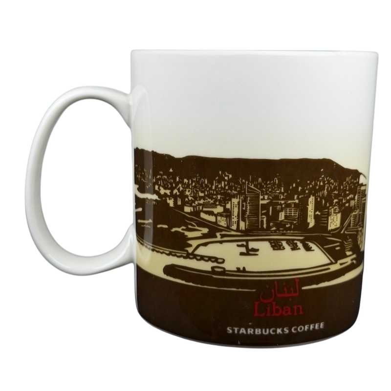 Starbucks Lebanon Global Icon mug 2013 featuring a detailed illustration of the city skyline