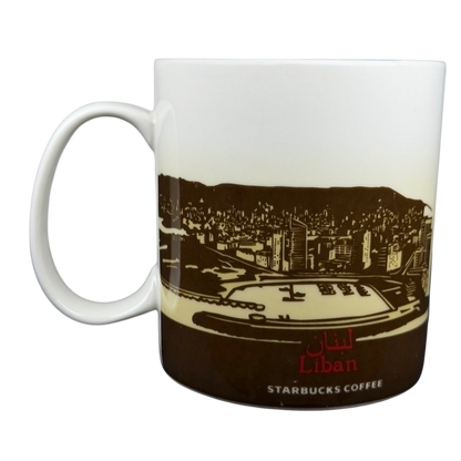Starbucks Lebanon Global Icon mug 2013 featuring a detailed illustration of the city skyline