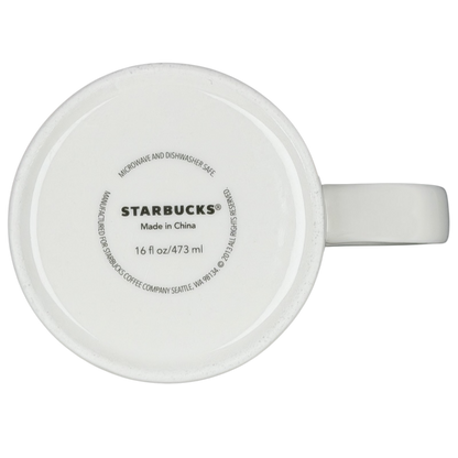 Bottom view of Starbucks Lebanon Global Icon mug 2013 showcasing microwave and dishwasher safe label