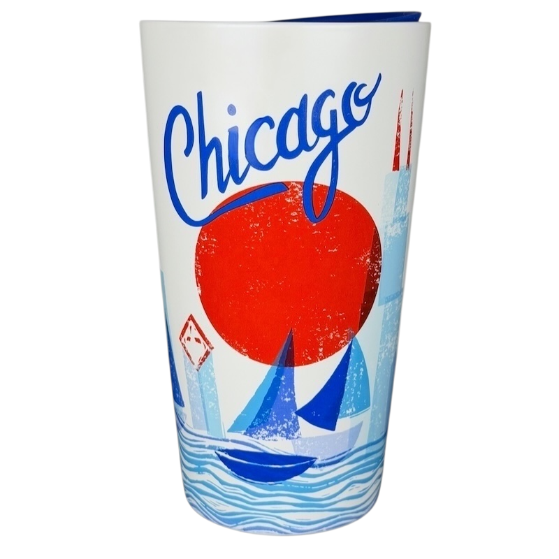 Starbucks Local Collection Chicago tumbler featuring colorful graphics and a nautical design