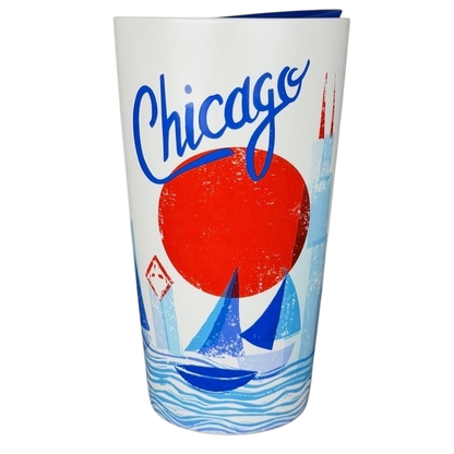 Starbucks Local Collection Chicago tumbler featuring colorful graphics and a nautical design