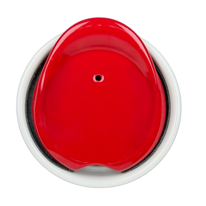 Top view of Local Collection Minnesota Tumbler Starbucks featuring a red lid design