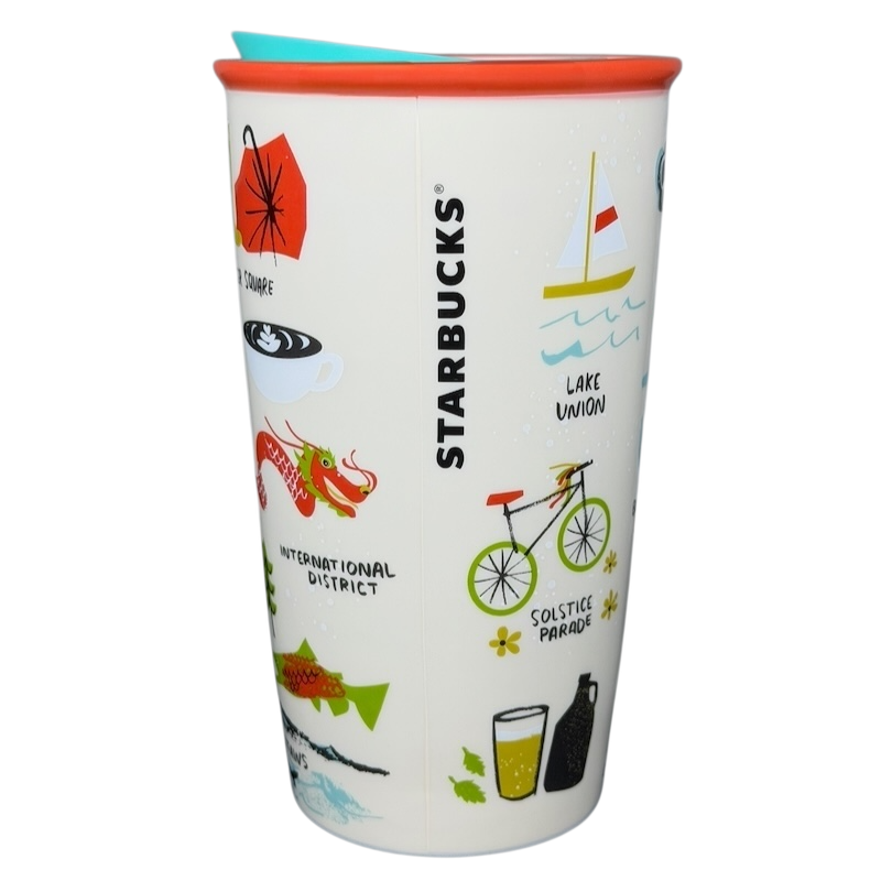Starbucks Local Collection Seattle tumbler featuring vibrant local designs and colorful illustrations