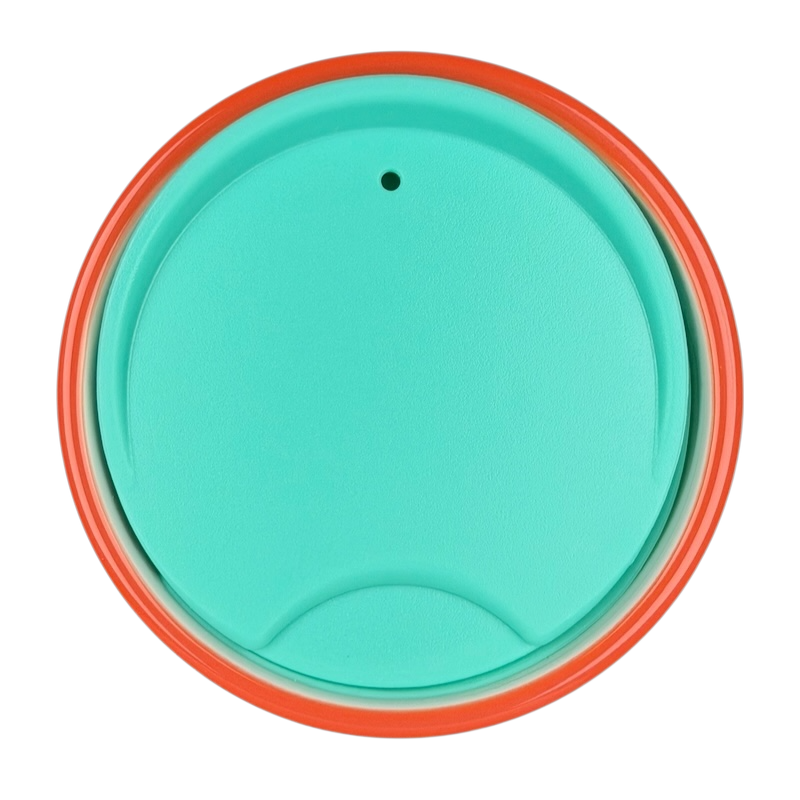 Starbucks Local Collection Seattle tumbler lid in turquoise and orange colors for hot beverages