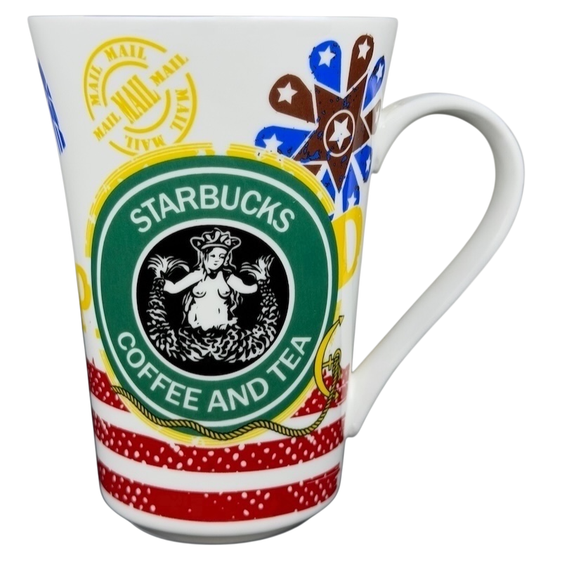 Starbucks London 87 mug featuring a colorful design with the Starbucks logo and artistic elements