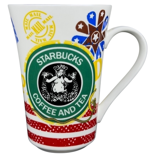 Starbucks London 87 mug featuring a colorful design with the Starbucks logo and artistic elements
