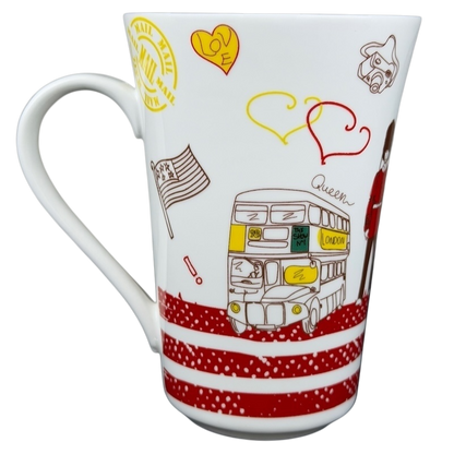 Starbucks London 87 mug featuring London bus and iconic symbols in colorful design