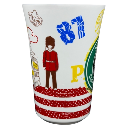 Starbucks London 87 mug featuring iconic London imagery and colorful designs
