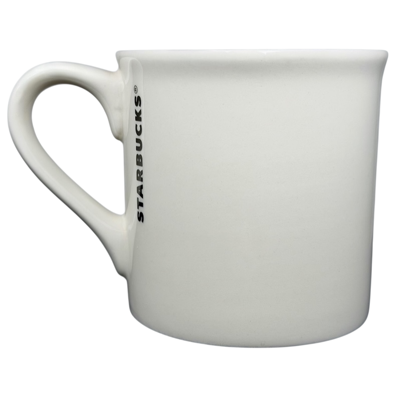 Simple white Starbucks mug, made in Ohio, perfect for coffee lovers and collectors