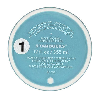 Starbucks Magnolia Flowers Blue Tumbler featuring a vibrant floral design, perfect for beverages on the go