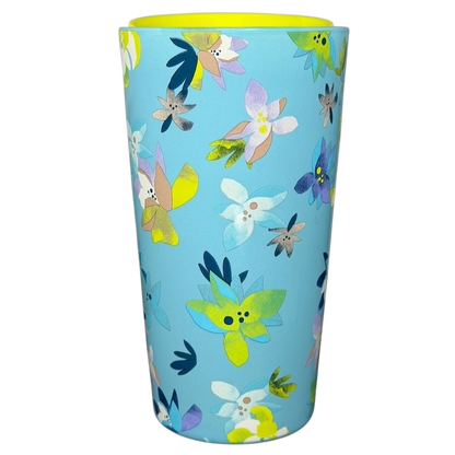 Starbucks Magnolia Flowers Blue Tumbler with colorful floral design and vibrant interior