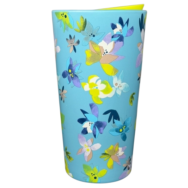 Starbucks Magnolia Flowers Blue Tumbler featuring a vibrant floral design for stylish hydration