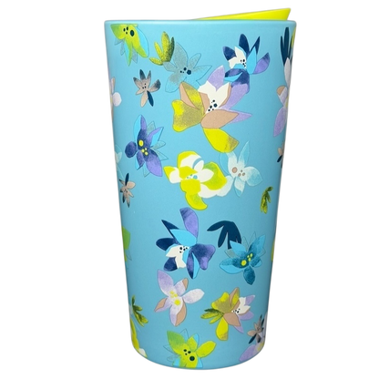 Starbucks Magnolia Flowers Blue Tumbler featuring a vibrant floral design for stylish hydration