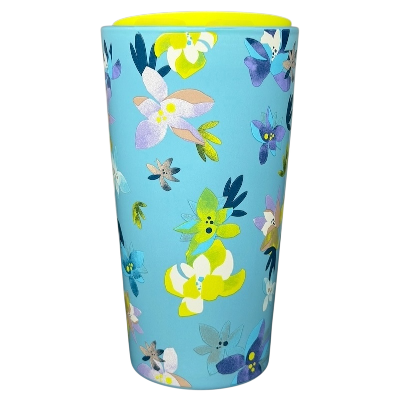 Starbucks Magnolia Flowers Blue Tumbler with Colorful Floral Design for Drinks on the Go