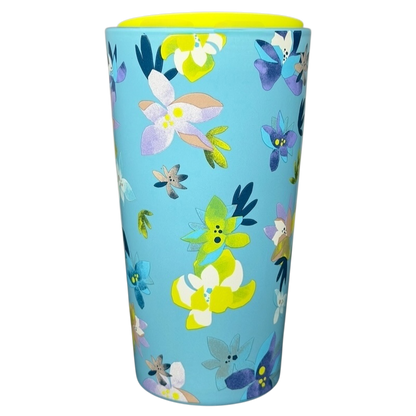 Starbucks Magnolia Flowers Blue Tumbler with Colorful Floral Design for Drinks on the Go