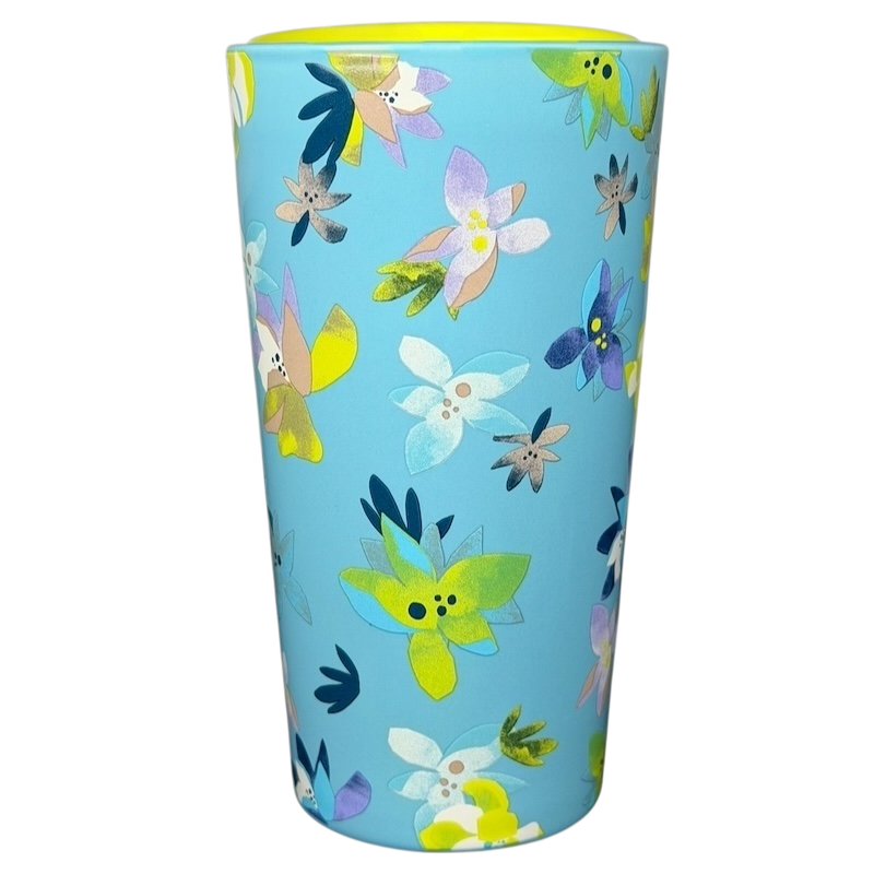 Starbucks Magnolia Flowers Blue Tumbler featuring a vibrant floral design perfect for beverages