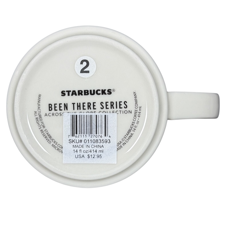 Bottom view of Starbucks Michigan Been There mug showing logo and product details