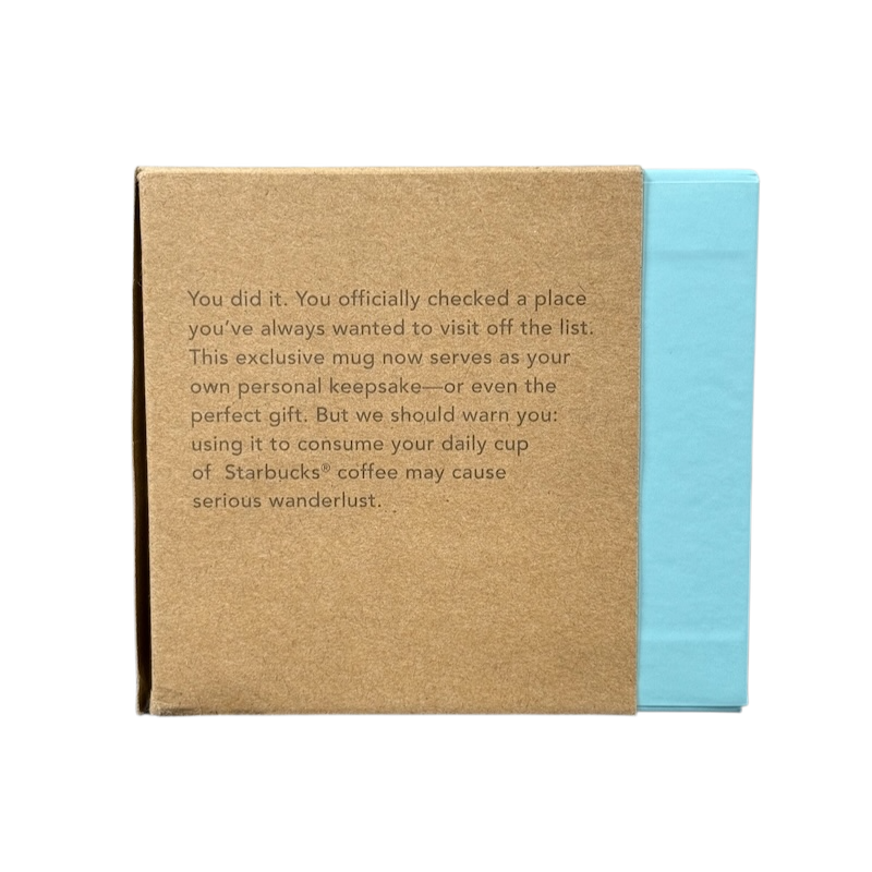 Starbucks Michigan Been There mug box with brown sleeve and blue packaging inside