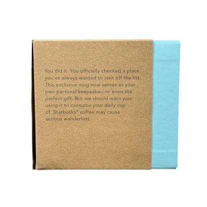 Starbucks Michigan Been There mug box with brown sleeve and blue packaging inside