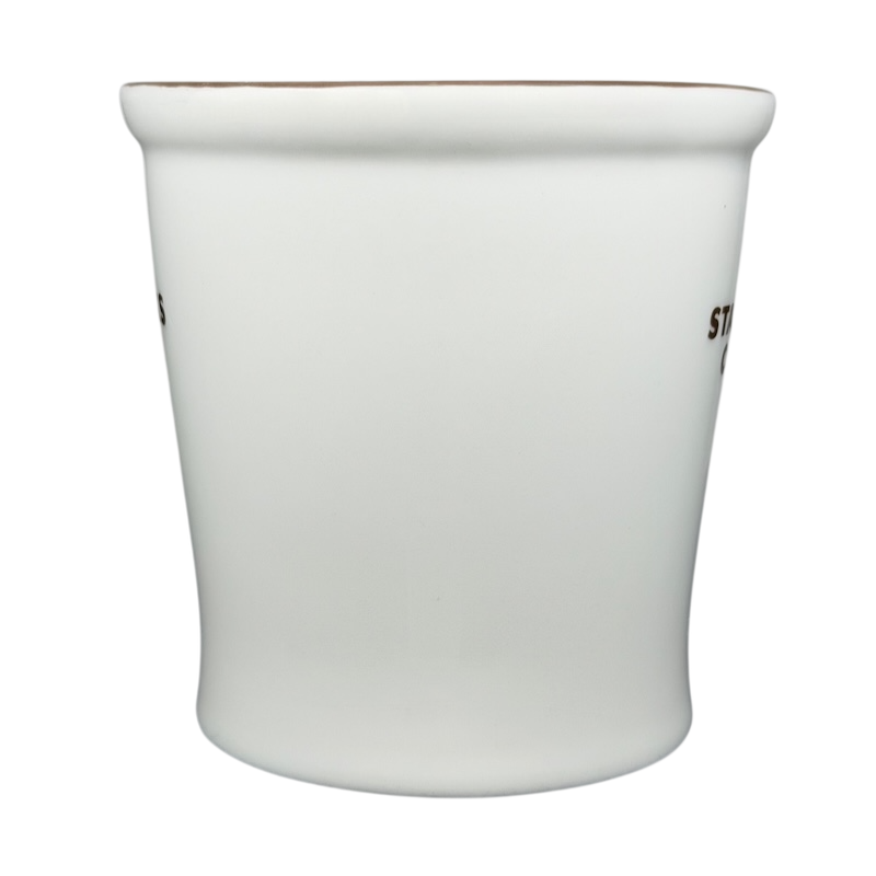 New Bone China Brown Interior 2009 Starbucks Cup with Smooth White Exterior